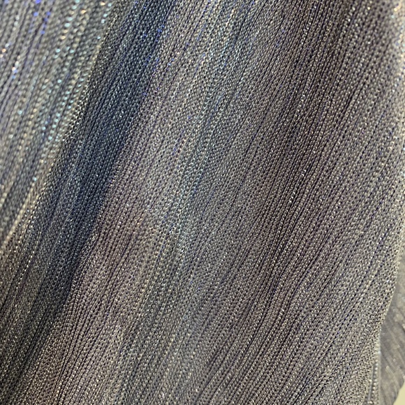 Silver Grecian Dress, With off the Shoulder Detail - Picture 3 of 6